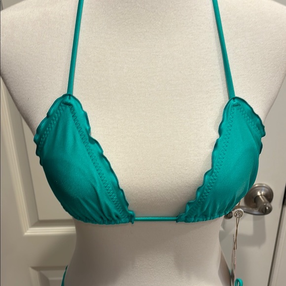 Teal Halter Bikini Set by Luli Fama - Picture 2 of 5